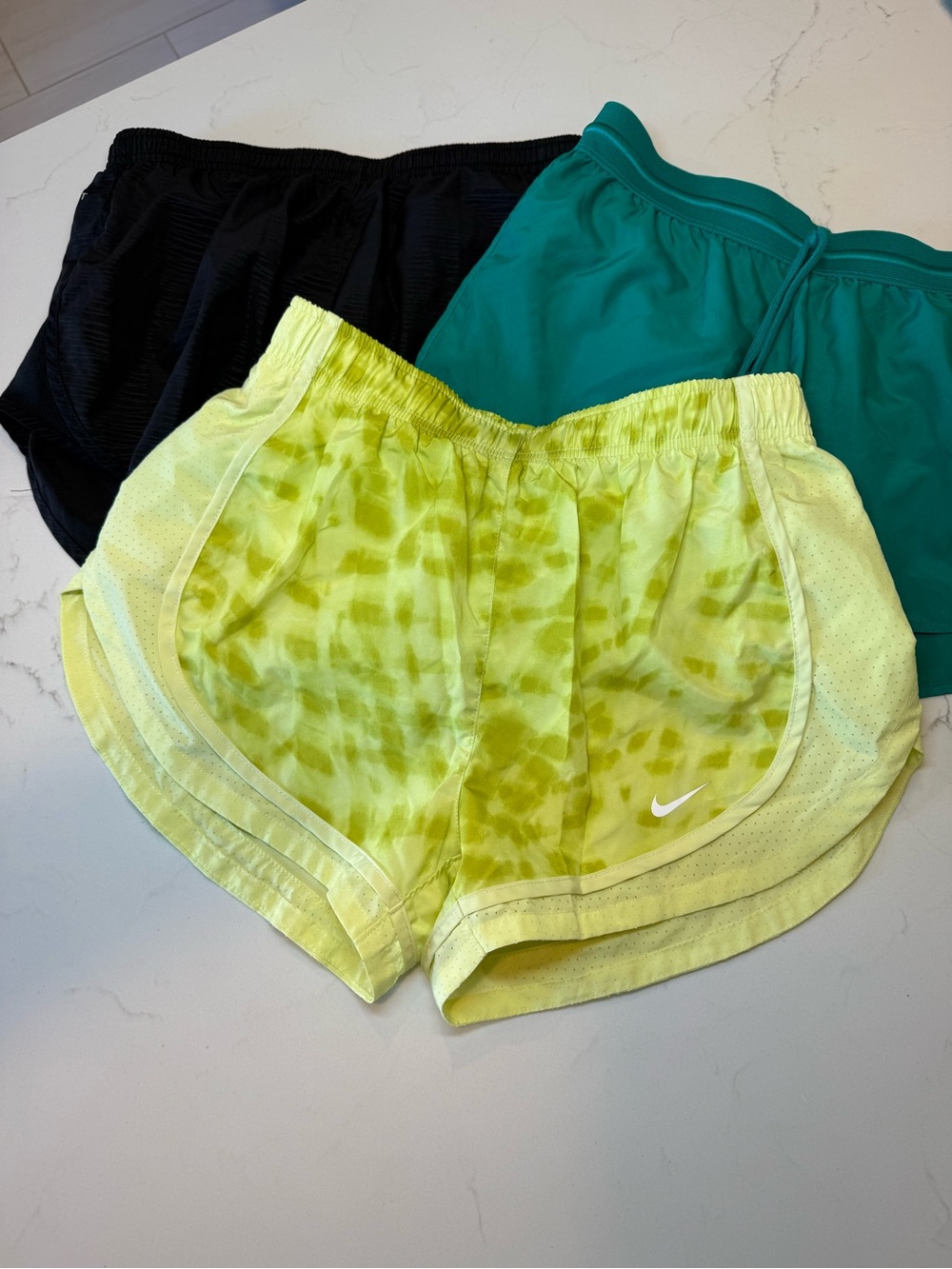 *Bundle of 3* Nike Women's Running Shorts - Black, Teal, Neon Yellow | Sz Small - Picture 11 of 16
